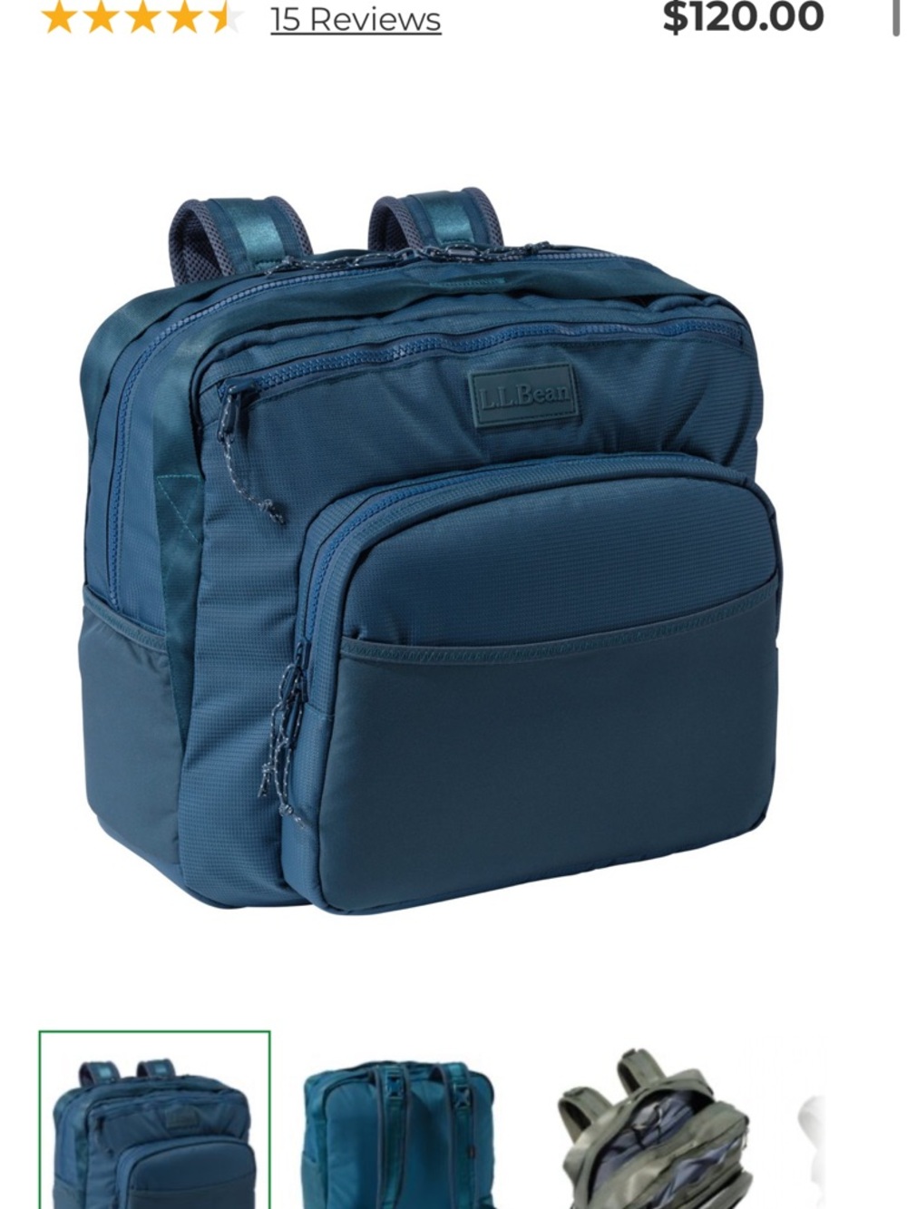 L.L. Bean Teal Blue Diaper Bag or  Great Computer Backpack